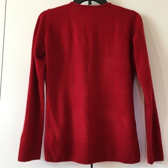 Karen Scott luxsoft Pull Over V-neck Red Sweater - Picture 2 of 16